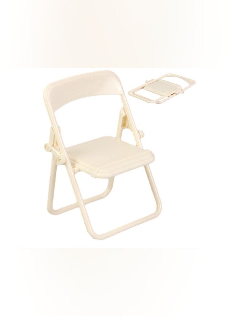 New 2 Pcs Multipurpose Miniature Folding Chairs White Set